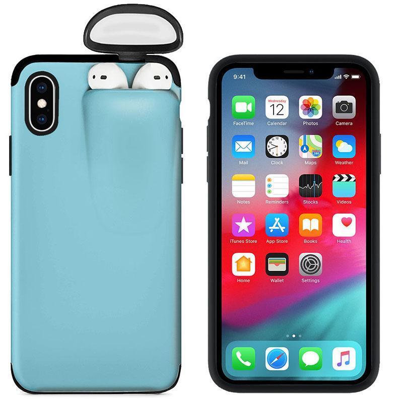 Iphone Cover with Hard Case Airpods Holder